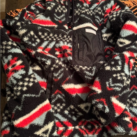 Columbia Western Women L West Bend 1/4 Zip Sherpa Fleece Sweater New Synchilla - Picture 3 of 4